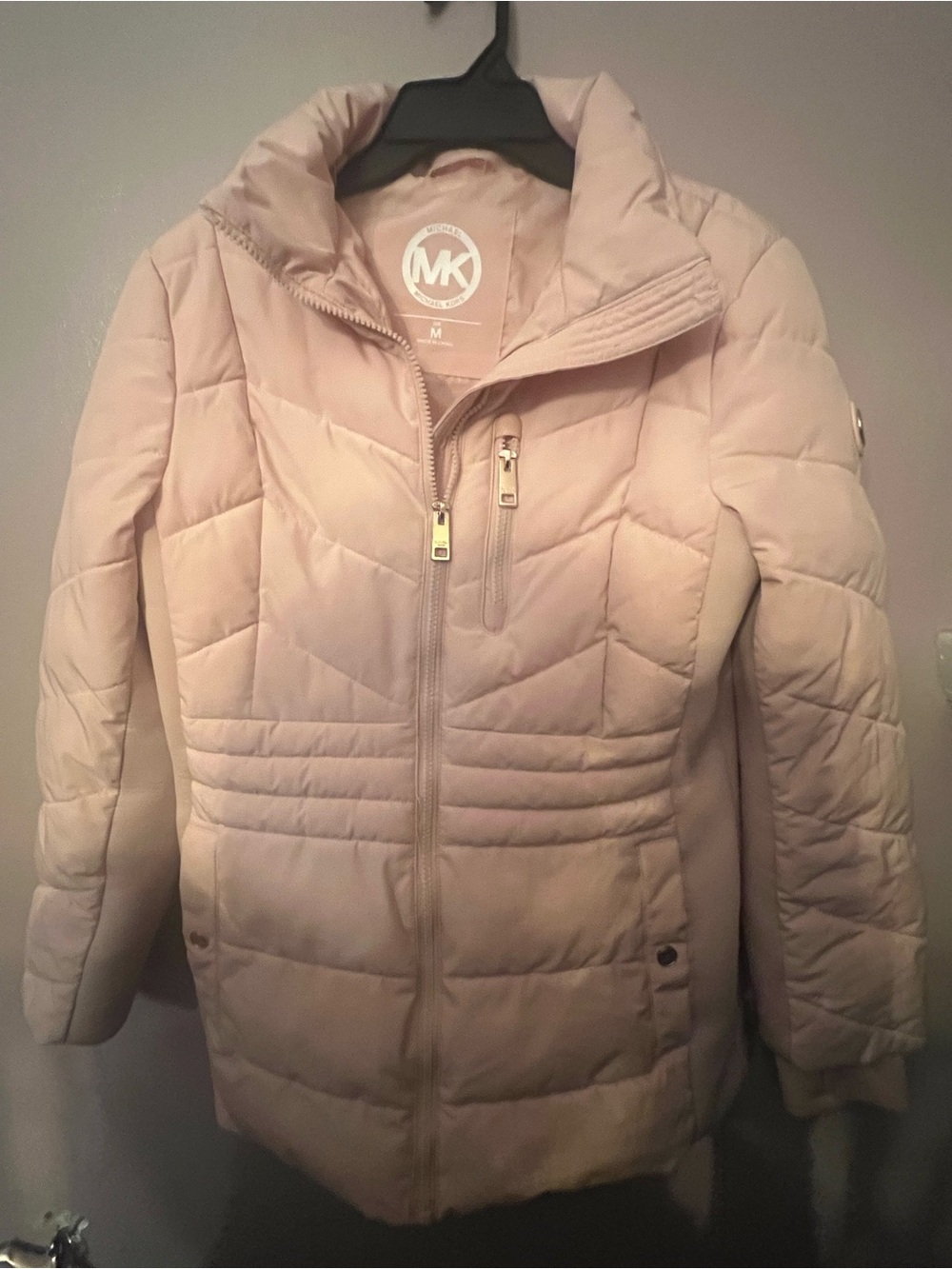 Michael Kors Women's Pale Pink Quilted Puffer Jacket Like New Size M